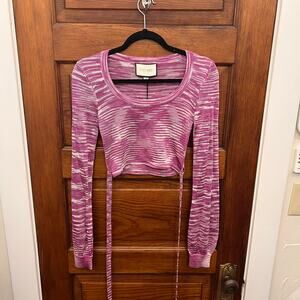ALEXIS Loli Top In Verbena Purple Tie Waist Women's Long Sleeve sz XS $253